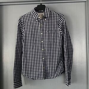 Abercrombie & Fitch Button Shirt Mens Medium Checked Muscle Long Sleeves Cotton